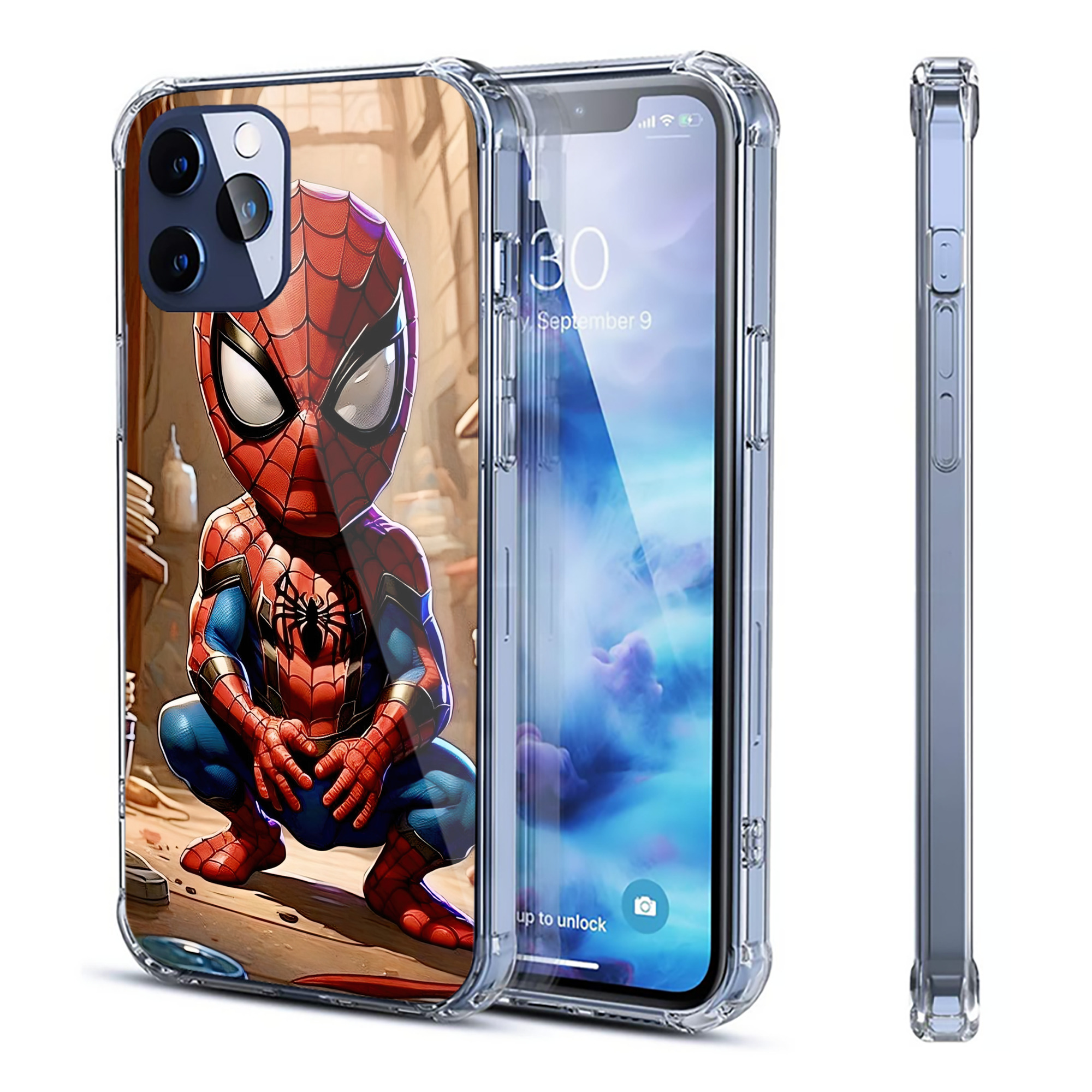 （画像用） Spider Man スパイダーマン 【iPhone 12シリーズ対応】透明スマホケース（クリアソフトケース）